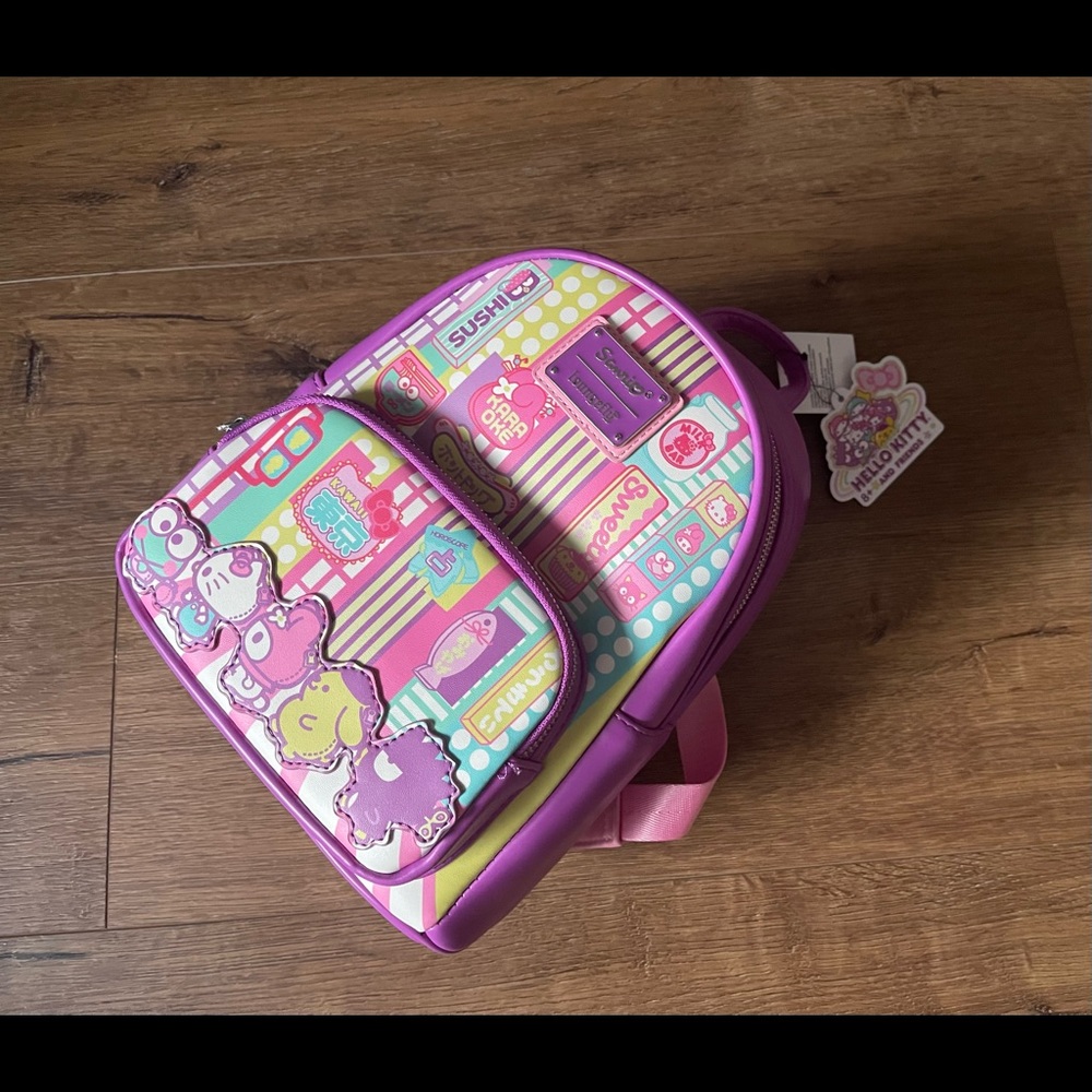 LOUNGEFLY (Sanrio)-NWT Mini Faux Leather Character Backpack